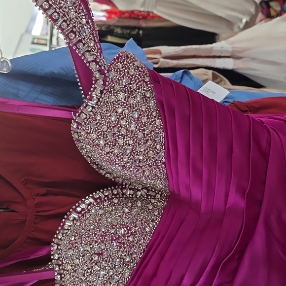 Magenta Prom Dress - Picture 3 of 4